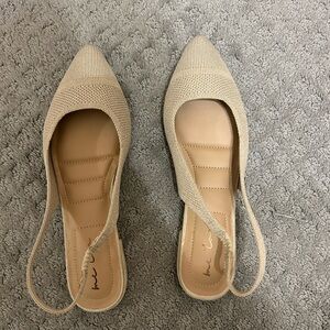 Women's Beige Slingback Flats